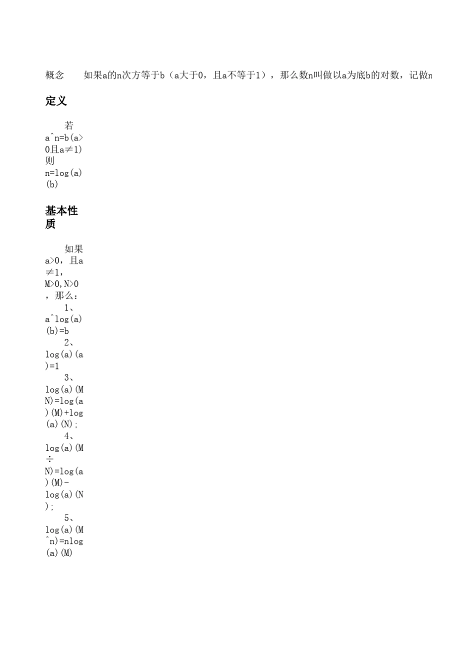 对数及其查询表格_第1页