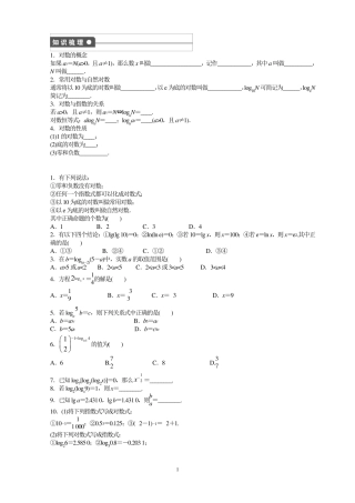 对数运算、对数函数经典例题讲义