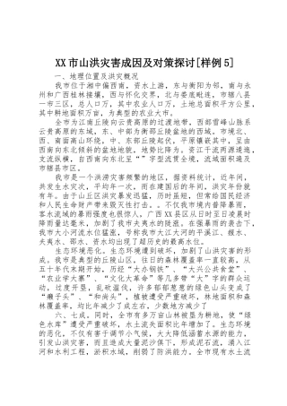 XX市山洪灾害成因及对策探讨[样例5]