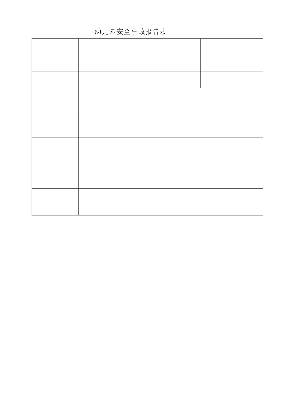 幼儿园安全管理类表格_第3页