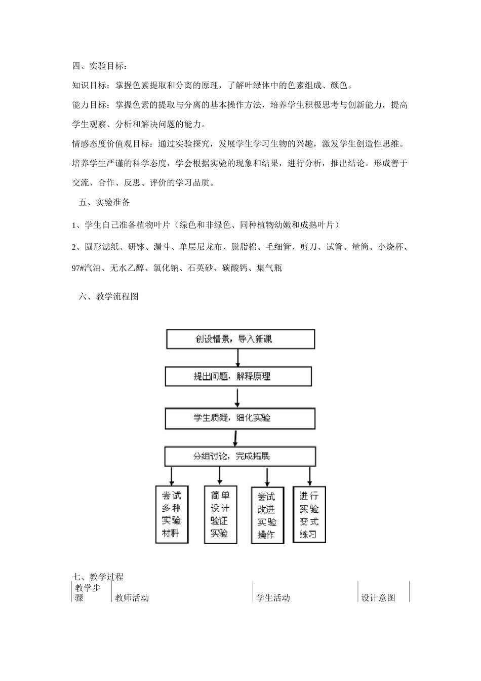 《绿叶中色素的提取和分离》实验教学设计_第2页