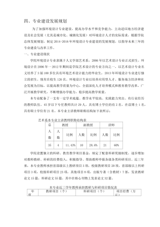 环境设计专业建设发展规划