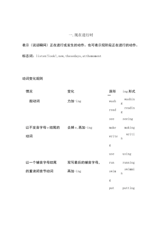 仁爱版初中英语时态整合及练习
