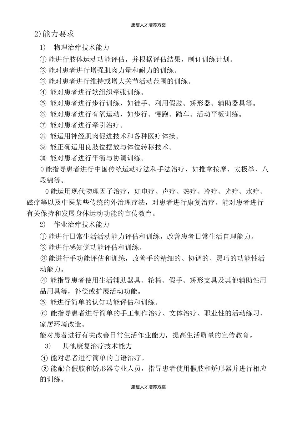 康复人才培养方案_第3页