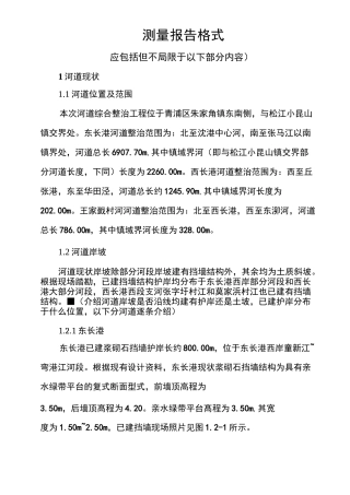 测量报告格式