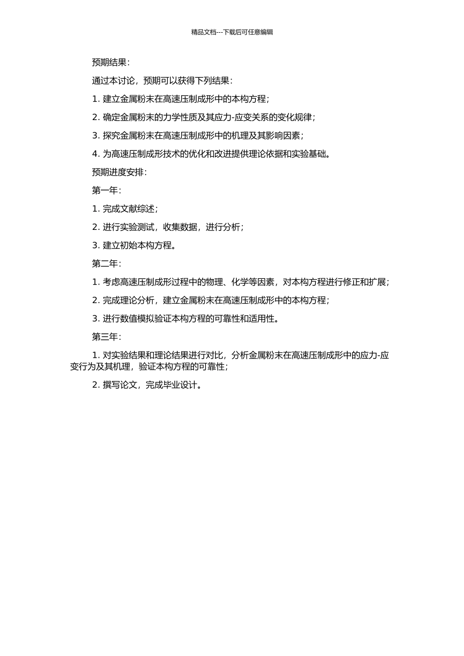 高速压制成形中金属粉末本构方程的研究的开题报告_第2页