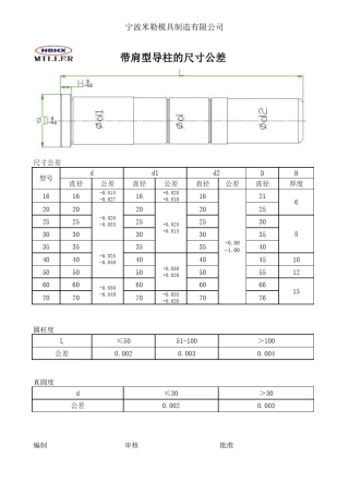 导柱、导套与孔的公差