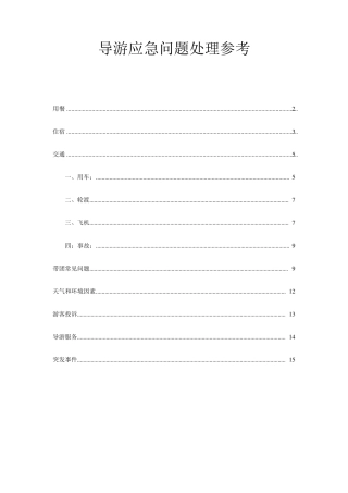 导游应急问题处理