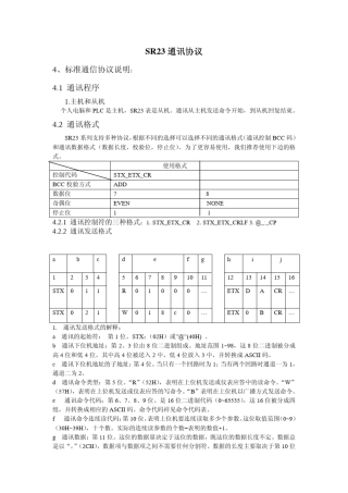 导电温控仪表SR23通讯协议