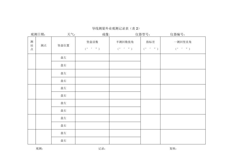 导线测量记录及计算表_第3页