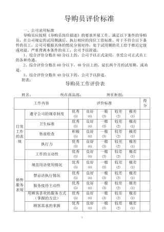 导购员晋级评价标准