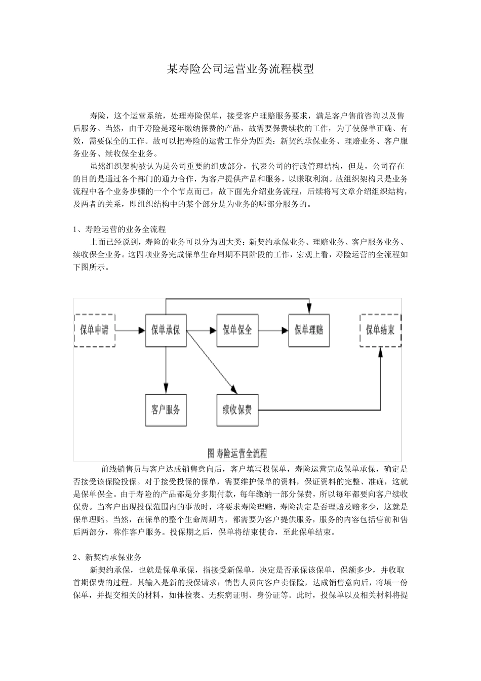 寿险业务流程及组织结构_第1页