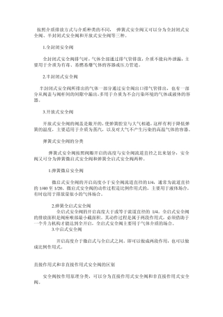 封闭式与开放式弹簧安全阀的区别