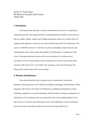 射频接收机系统和电路分析(RFreceiversystemandcircuits)