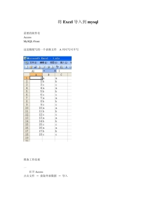 将Excel导入到mysql