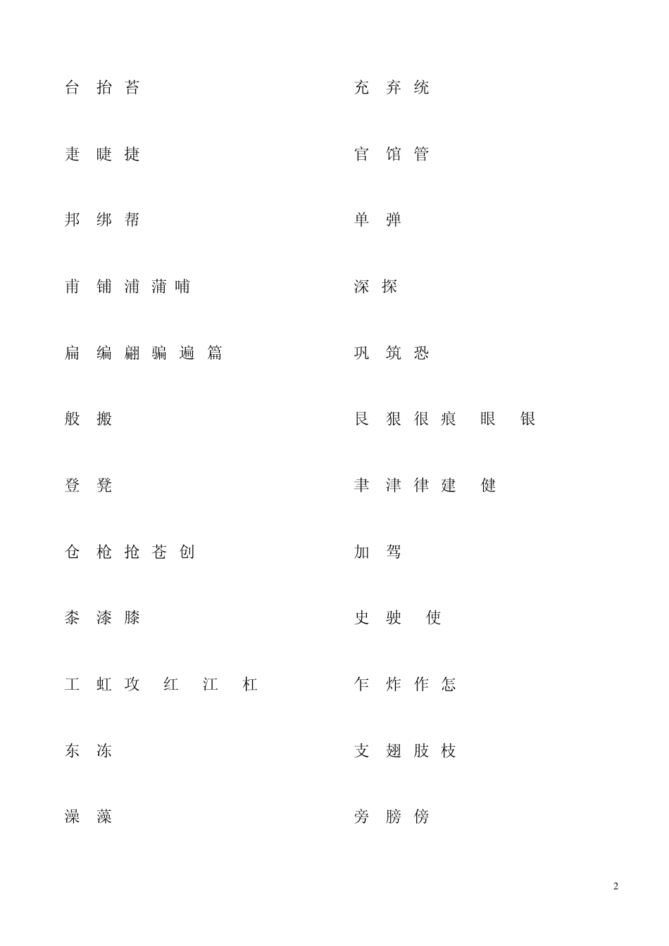 小二下语文形近字(换部首组词)总结_第2页