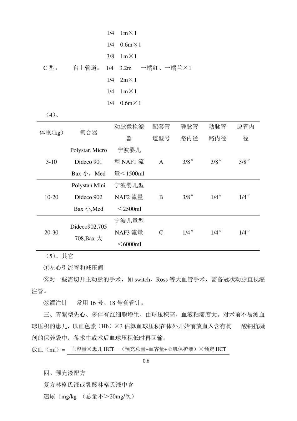 小儿体外循环常用公式和配方_第3页