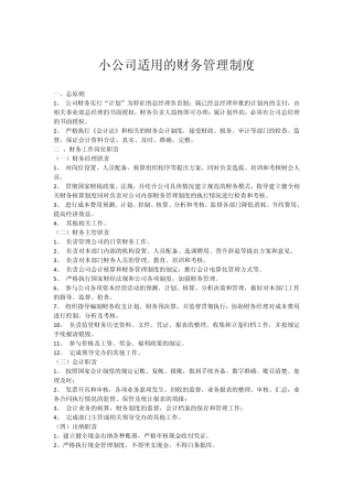 小公司适用的财务管理制度
