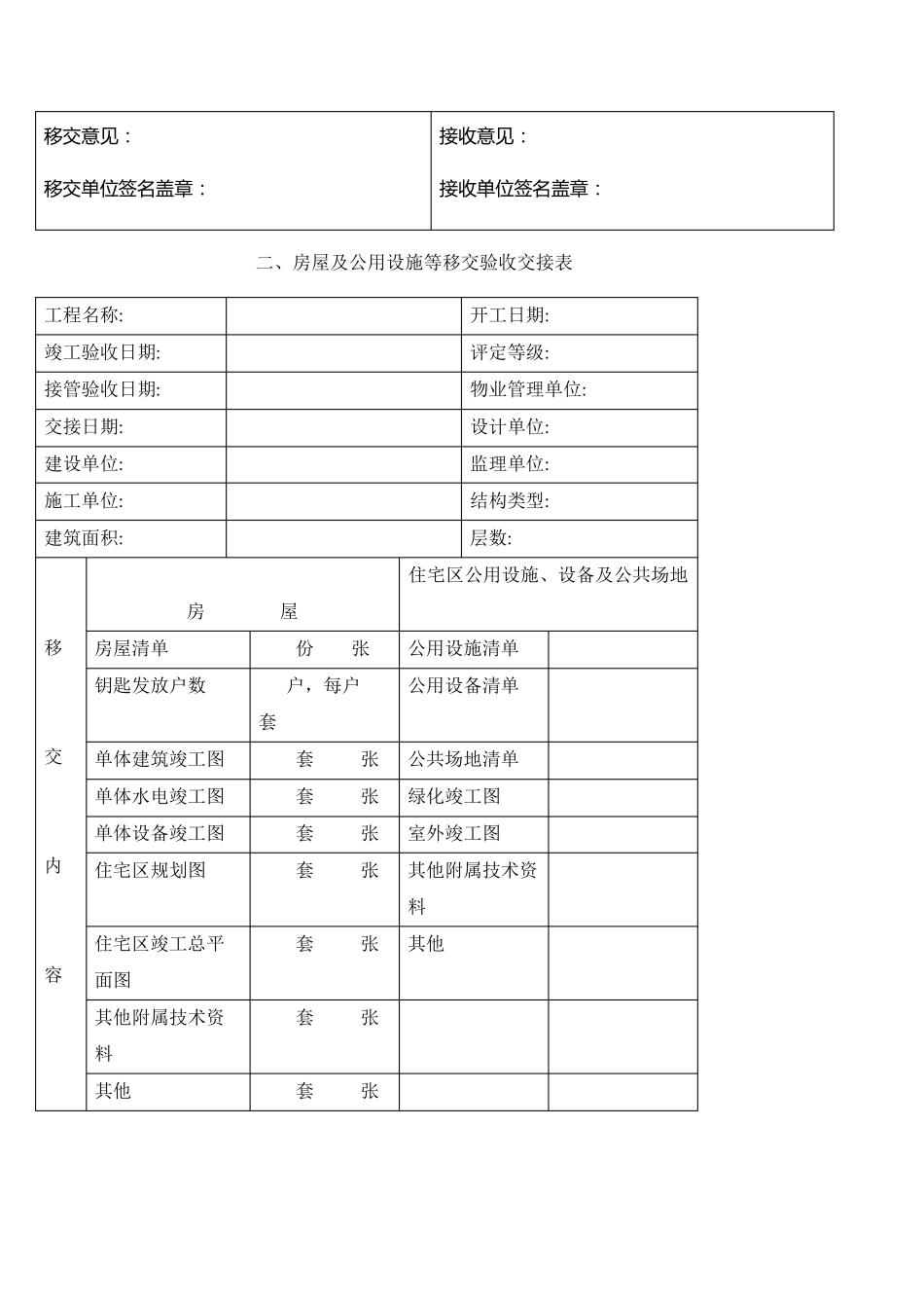 小区物业交接表格_第3页