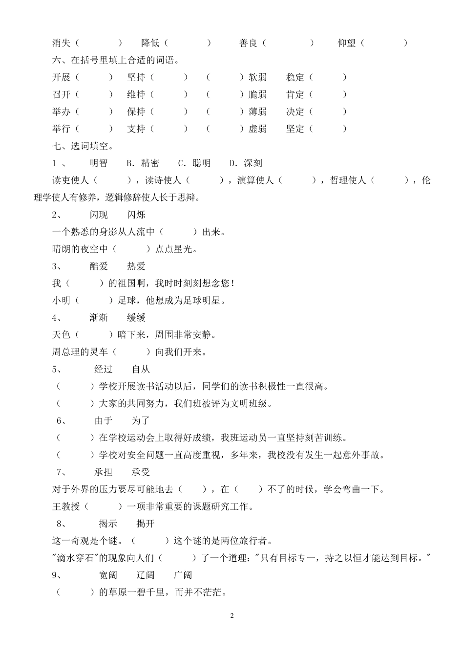 小升初专项训练一词语_第2页