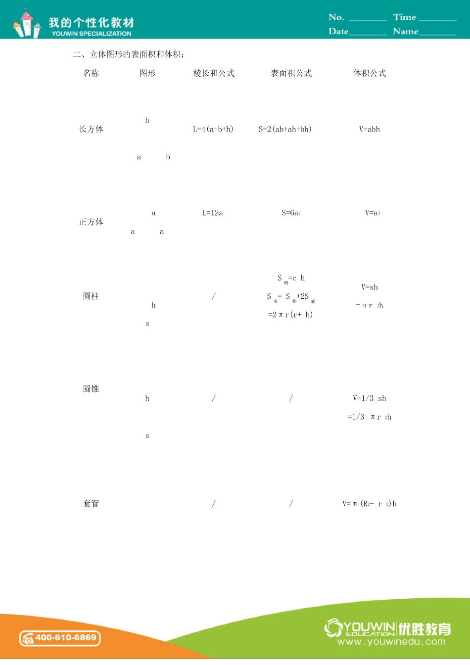 小升初总复习第七讲——图形与几何_第3页