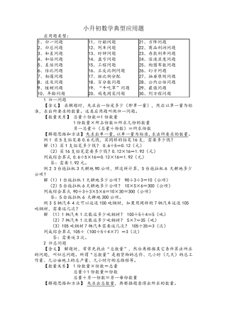 小升初数学典型应用题