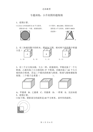 小升初数学图形专题训练