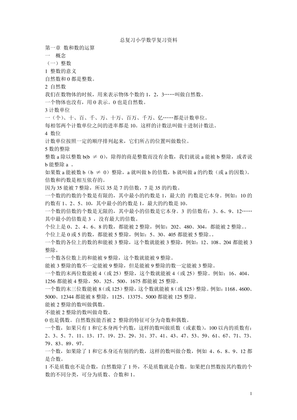 小升初数学总复习专题知识整理_第1页