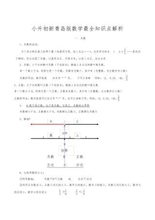 小升初新青岛版数学最全知识点解析