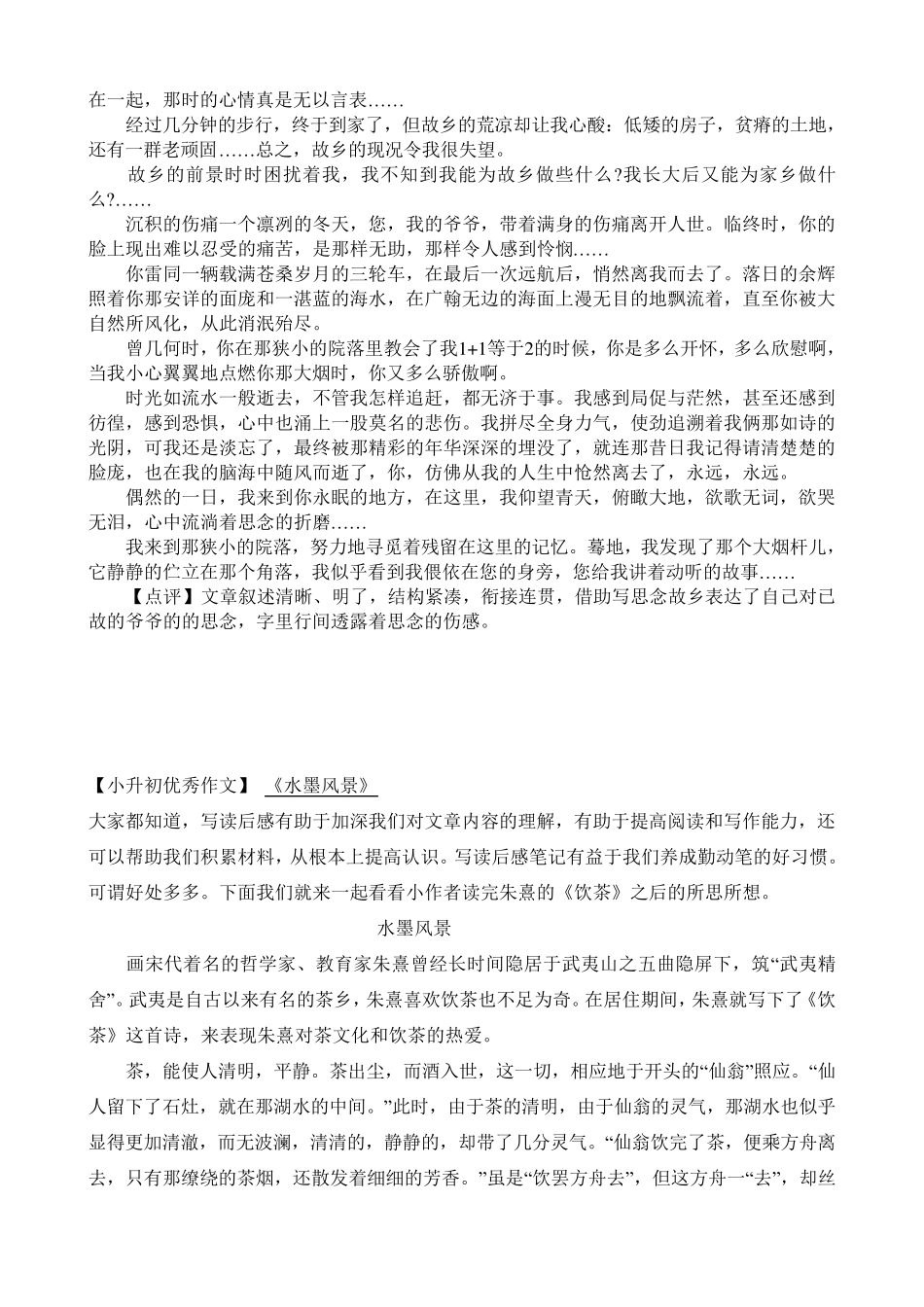 小升初满分作文10篇_第3页