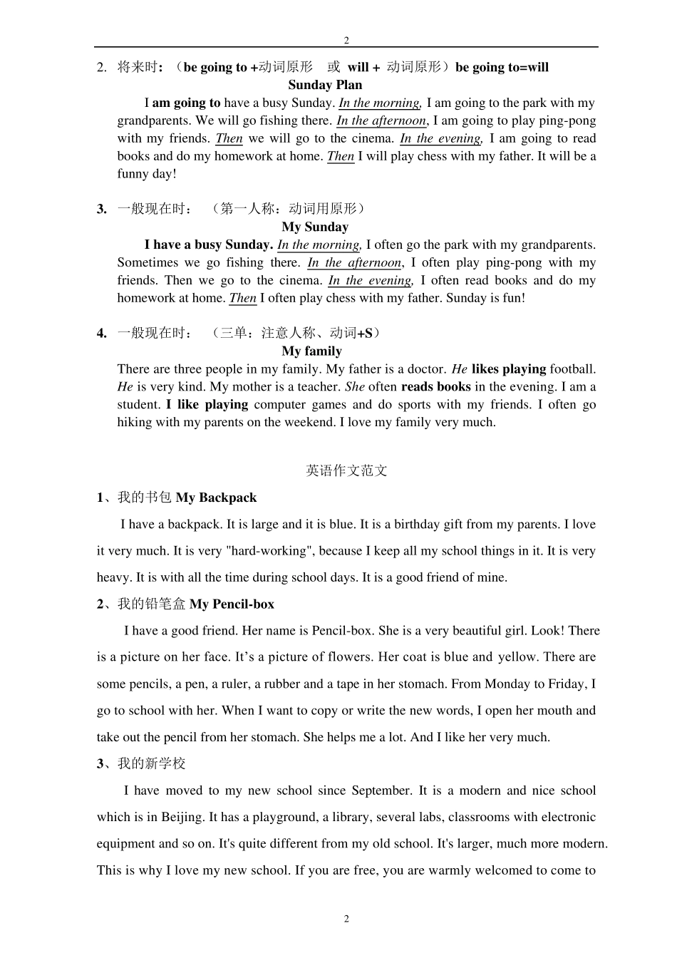 小升初英语作文范文_第2页