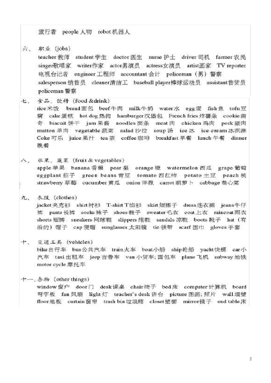 小升初英语总复习——词汇句型语法_第2页