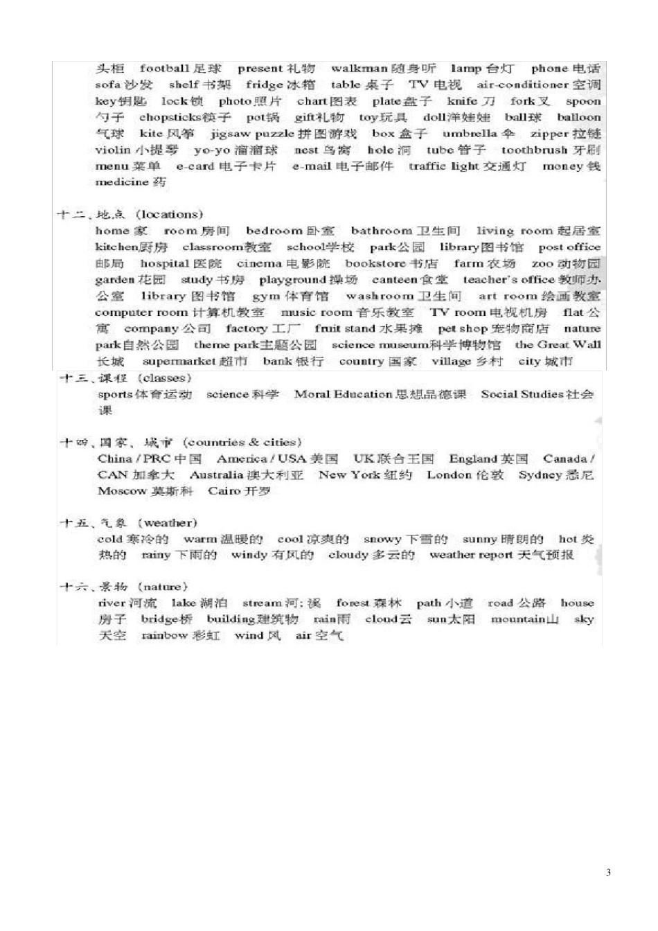 小升初英语总复习——词汇句型语法_第3页