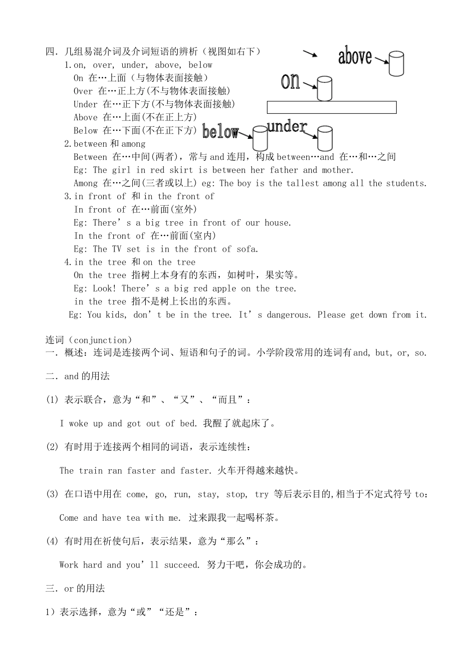 小升初英语系列介词和连词_第3页