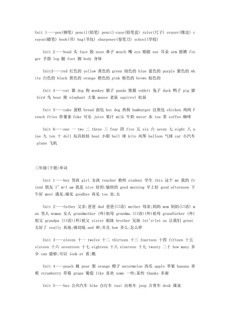 小升初英语词汇表(小升初必备)_第1页