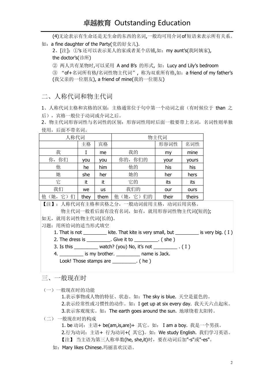 小升初英语语法知识点总结_第2页