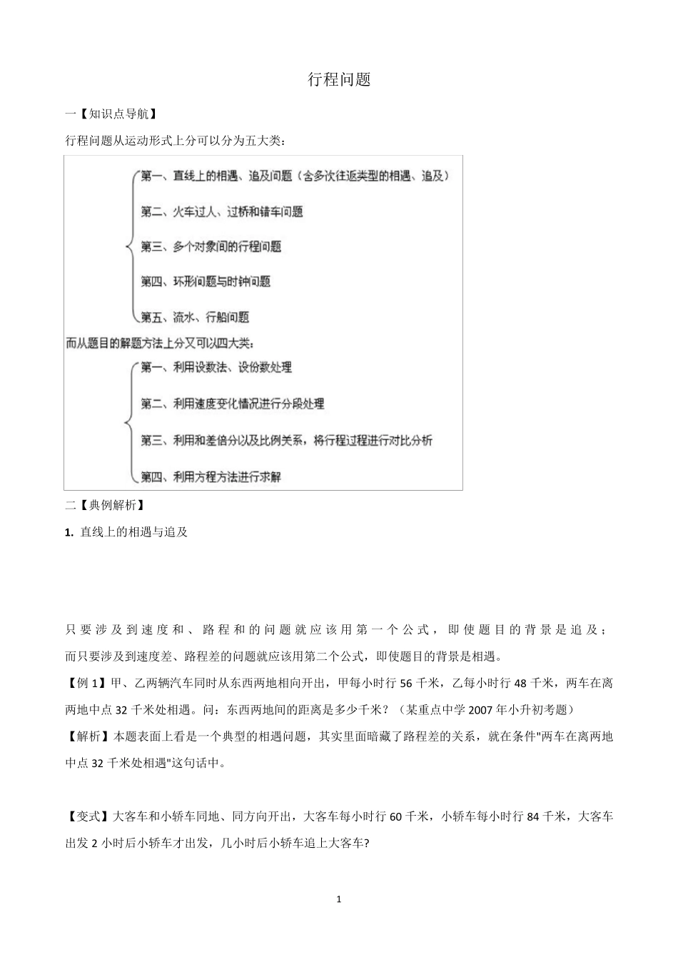 小升初行程问题专项讲解及试题_第1页