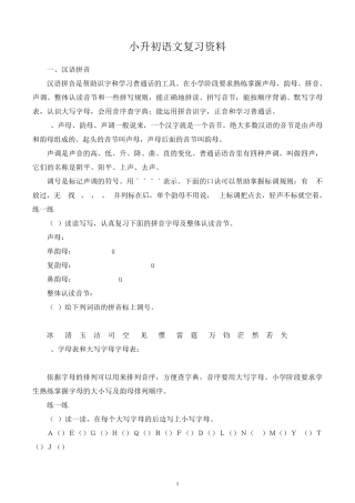 小升初语文总复习资料A4打印