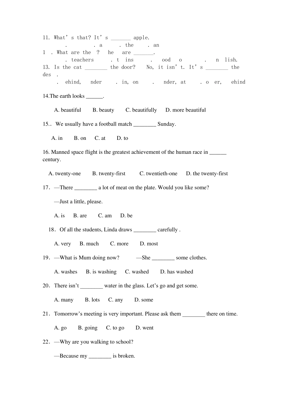 小升初语法专项练习_第2页