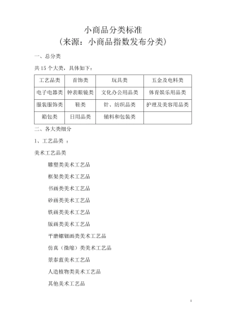 小商品细分类