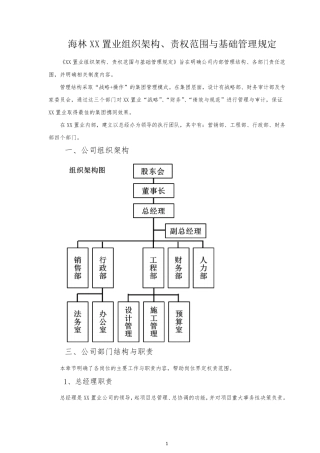 小型房地产公司组织架构、职责范围与管理制度v8.0