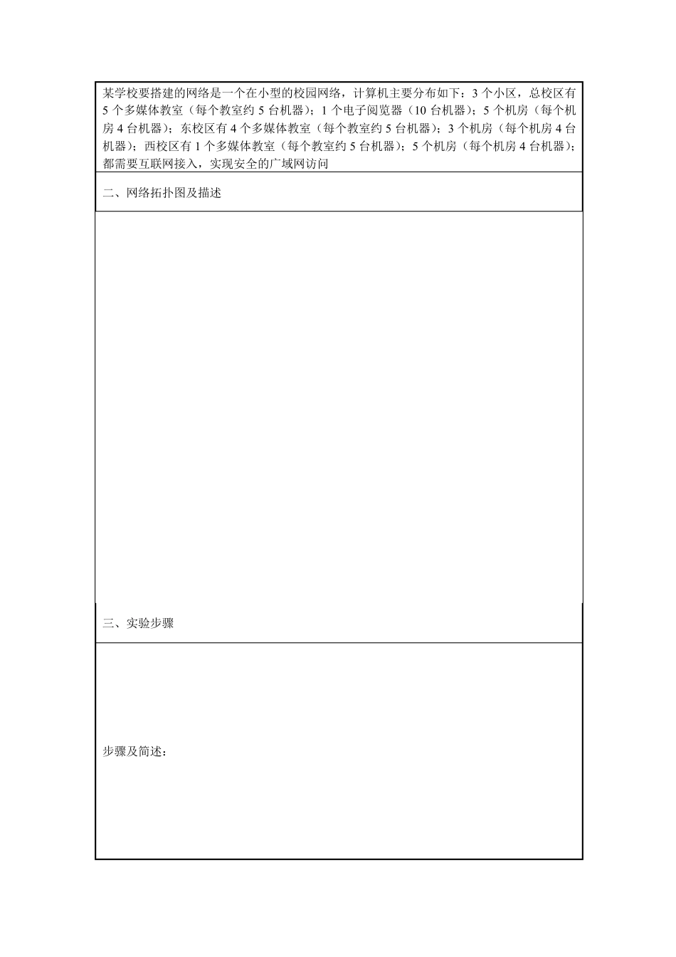 小型校园网网络解决方案的设计与实施《计算机组网技术》实训_第2页