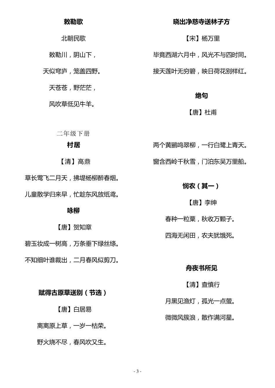 小学16年级古诗词_第3页