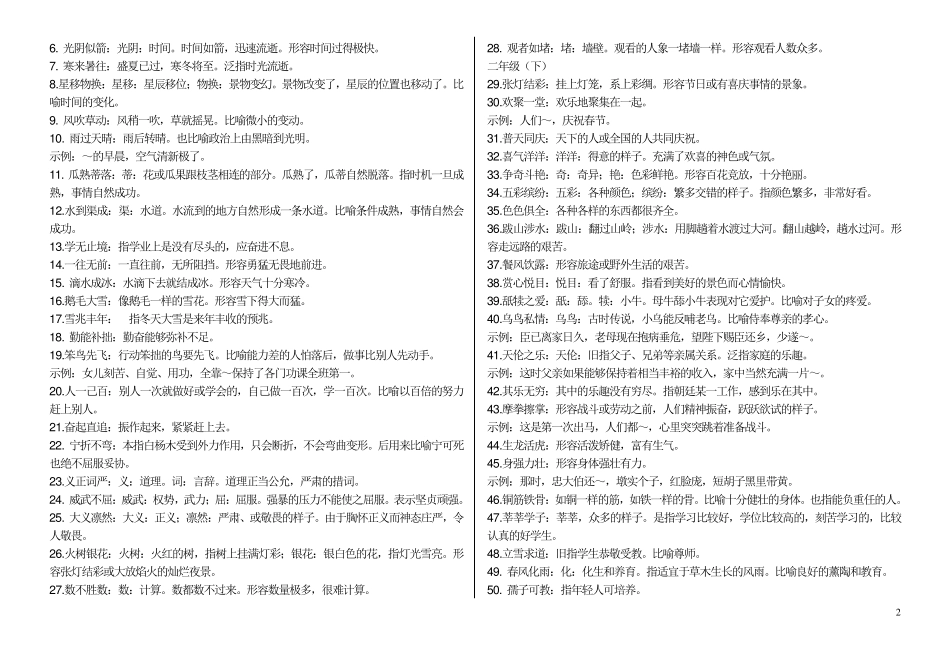 小学16年级成语及解释大全_第2页