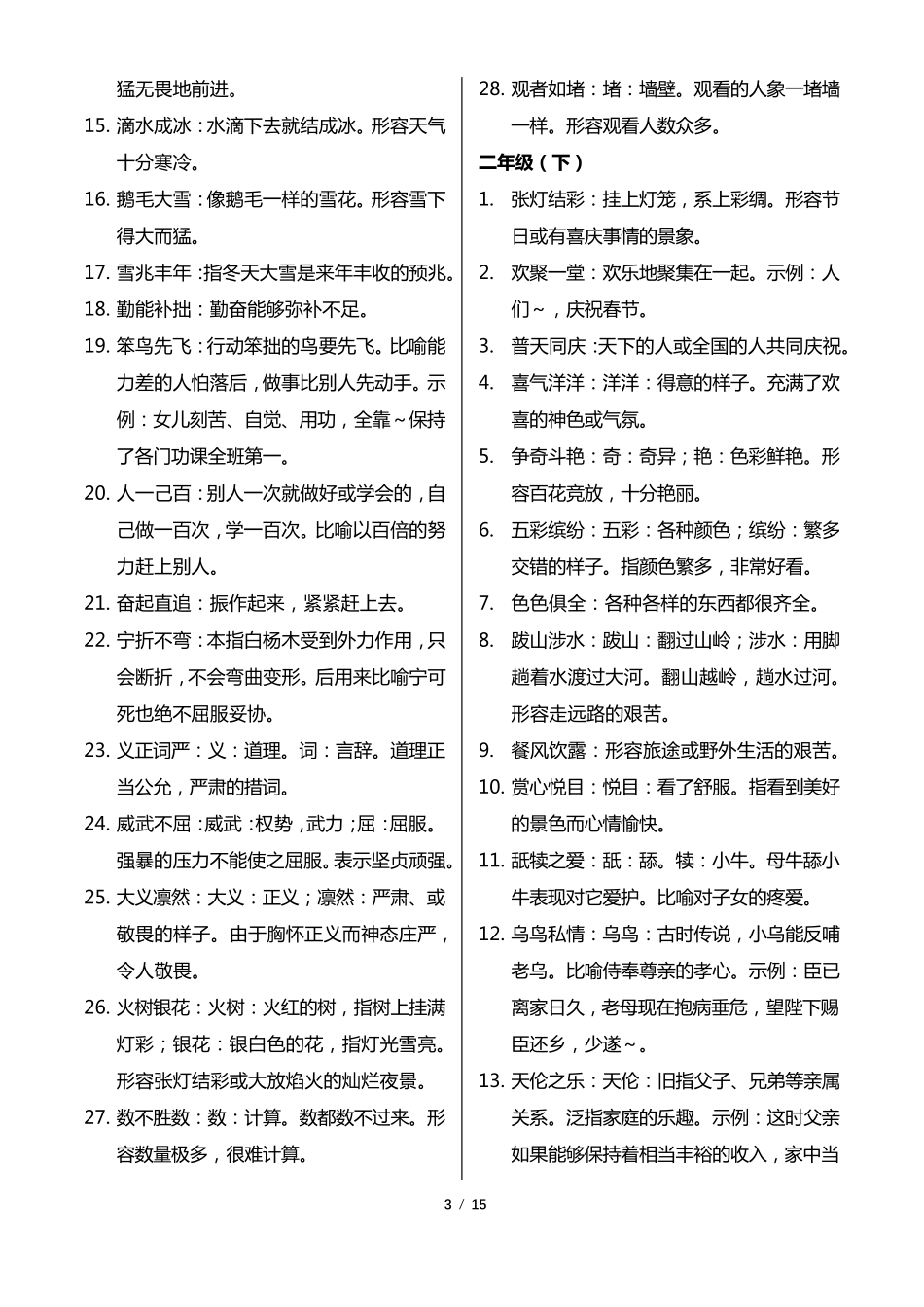 小学16年级成语大全_第3页