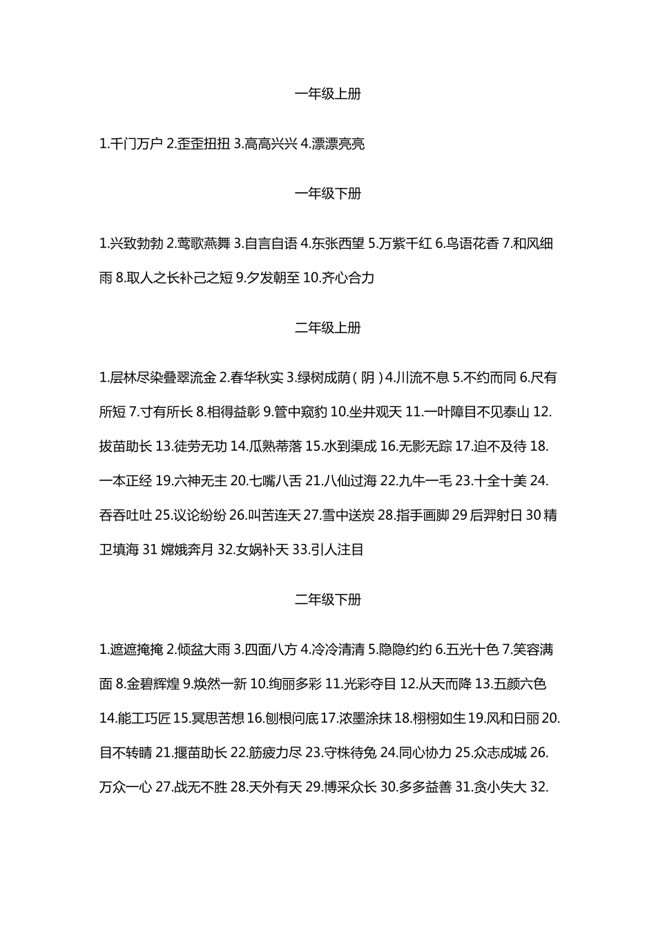 小学16年级成语汇总_第1页