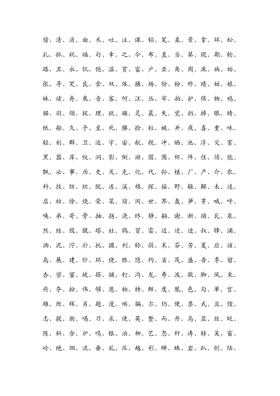 小学16年级生字全包括_第3页