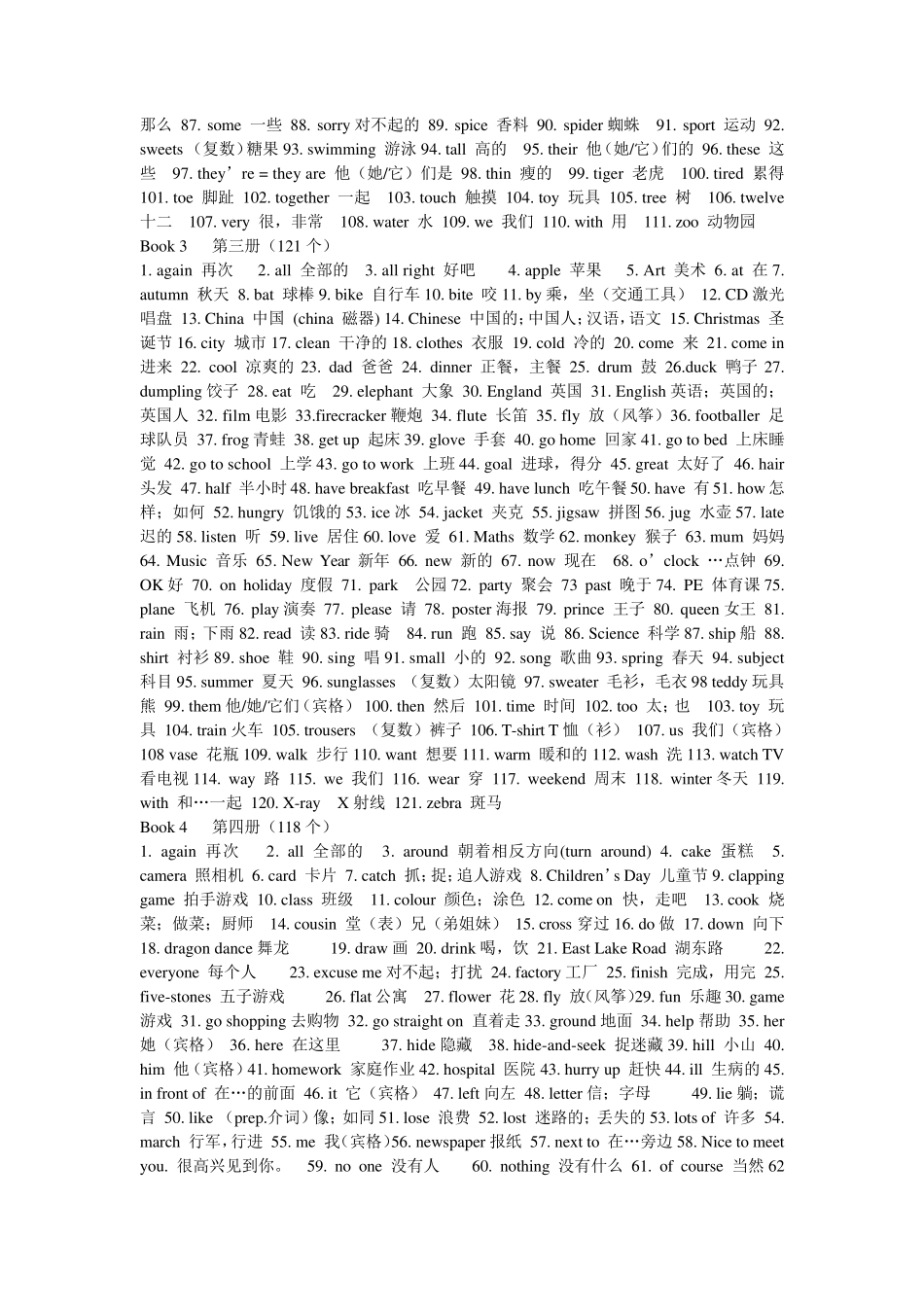 小学16年级英语全部单词表_第2页