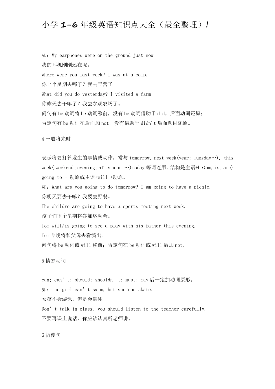 小学16年级英语知识点大全(最全整理)!_第2页
