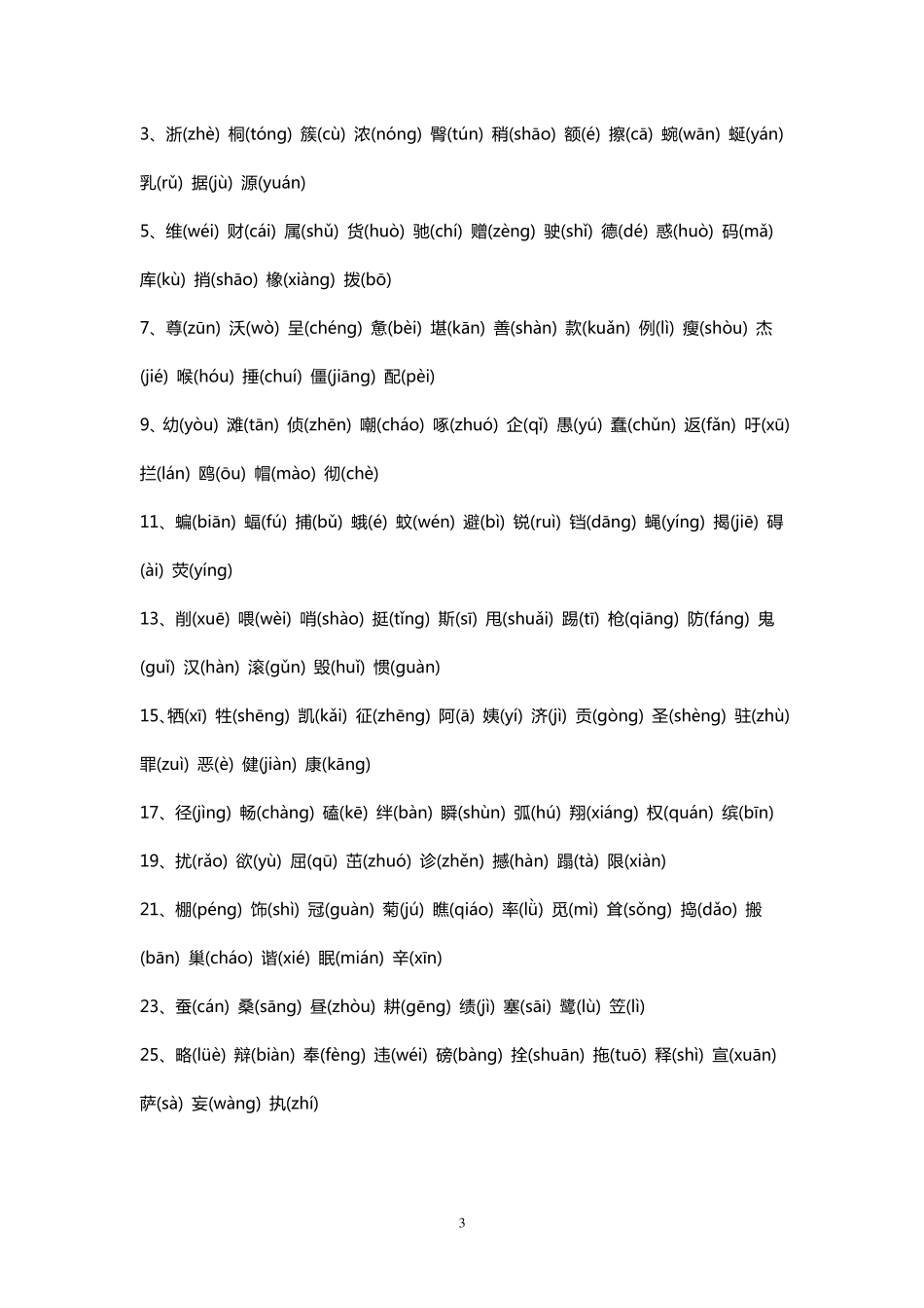 小学46年级生字表总共1230个字(带拼音)_第3页